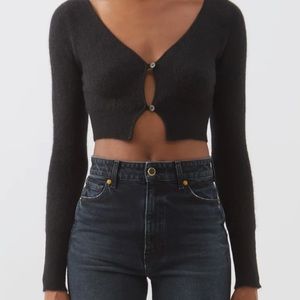JACQUEMUS Azlou cropped mohair-blend cardigan